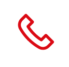 speech bubble white outline with a red outline phone in the center