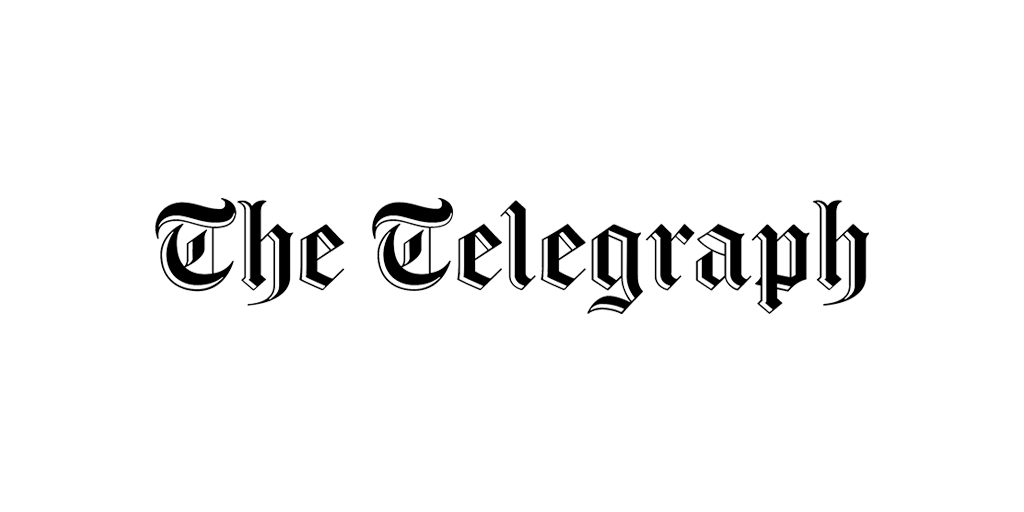 Black text of "The Telegraph" centered on a white background