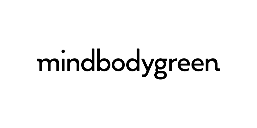 black text of Mindbodygreen centered on a white background
